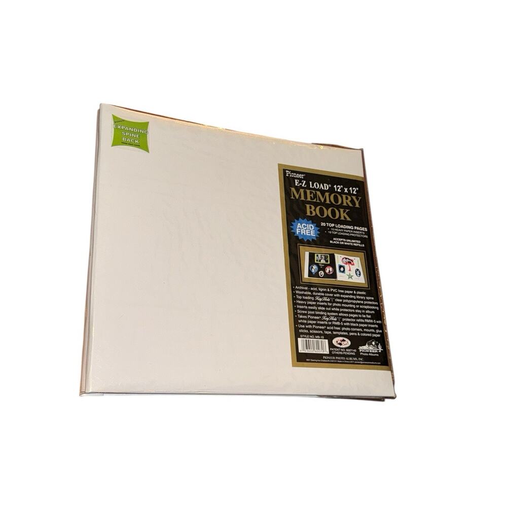 Pioneer E-Z‎ Load 12x12 Memory Book White Satin Album 20 Top-Loading Pages